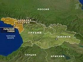 Абхазия на карте. Кадр Первого канала (с)
