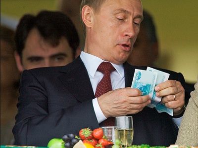 Путин и рубли. Фото: megapressa.ru