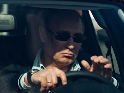 Путин в автомобиле. Фото: 24tv.ua