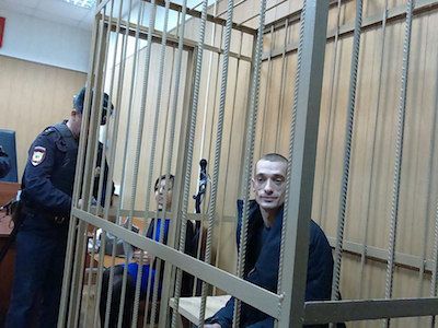 Петр Павленский в суде. Фото: Каспаров.ru