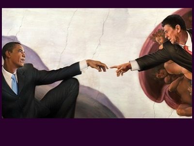Обама и Рейган. Источник - qoma.de