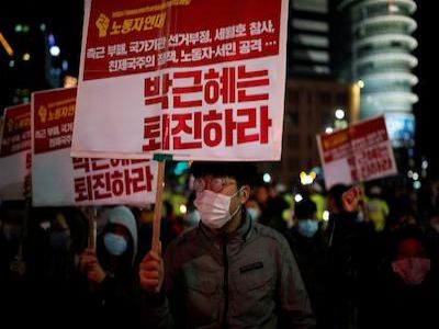 Тысячи корейцев вышли на митинг в Сеуле
