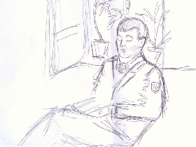 "Устал", судебная зарисовка Светланы Сорокиной. Фото с сайта www.risuemsud.ru/