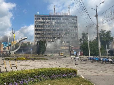 Удар российской ракетой по Виннице. Фото: ГСЧС Украина