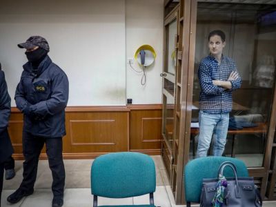 Эван Гершкович в зале суда. Фото: Максим Шипенков / EPA / Scanpix / LETA